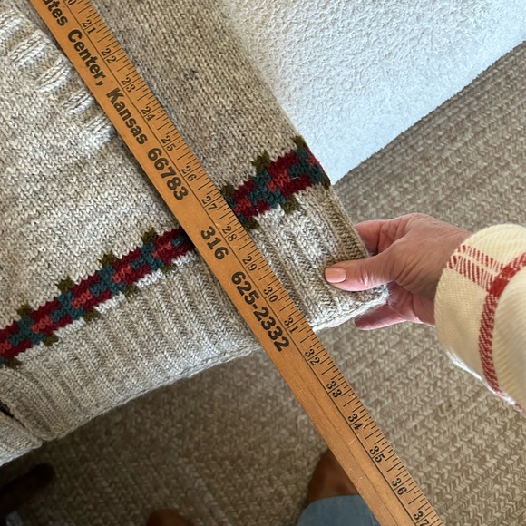 Sundance XL wool fleece lined Sweater cardigan, embroidery deer & flowers - Picture 7 of 13